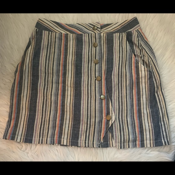 Multi Color Striped Mini Skirt- Medium - Picture 1 of 5